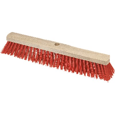 Hofbesen, Kunststoff, Rot, 6-Reihig 50 cm