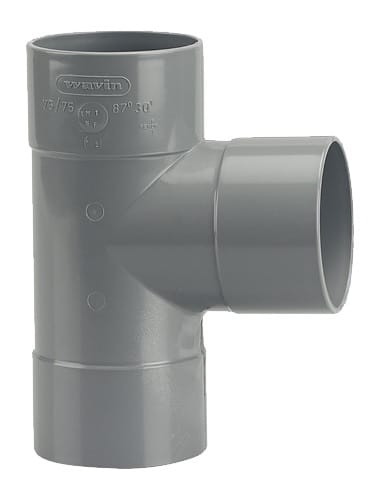 Wavin PVC-T-Stück D75 doppelt weiblich
