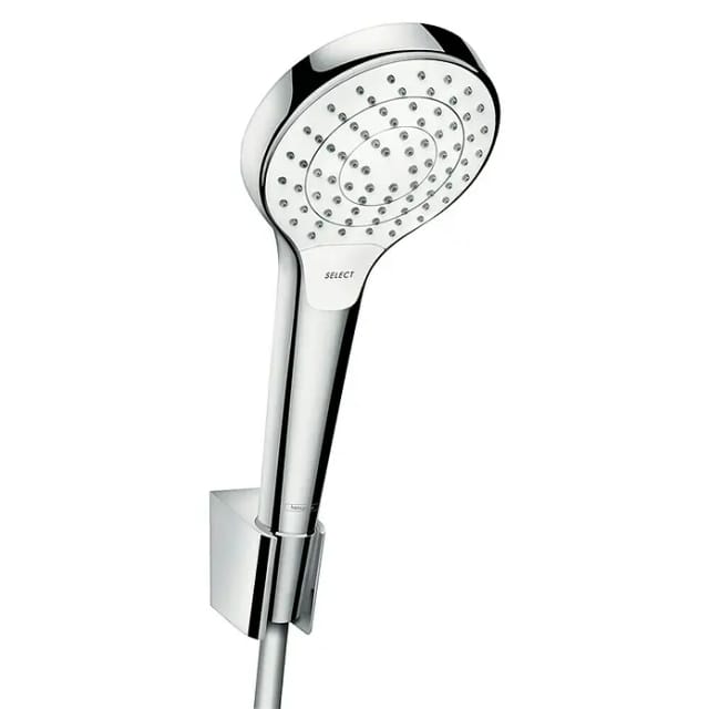 Hansgrohe Croma Select S - Duschkopf Vario Porter, Set 1,25 m, weiß / verchromt 26421400