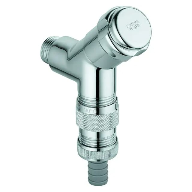 Original was Anschlussventil, dn 15, Wandmontage, integrierte Schlauchplatzsicherung, Fettkammer-Oberteil 1/2', Chrom - Grohe