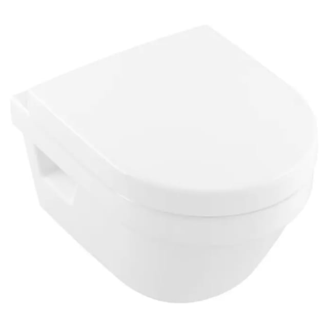 Villeroy&boch - Tiefspül-WC spülrandlos Architectura 350x480x340mm Oval wandhängend Abgang waagerecht Direct-Flush, Weiß Alpin