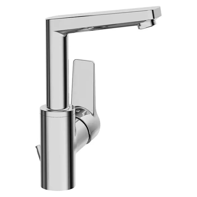 Hansa - Waschtischarmatur twist 09542203 chrom, mit Ablaufgarnitur, Ausladung 130mm