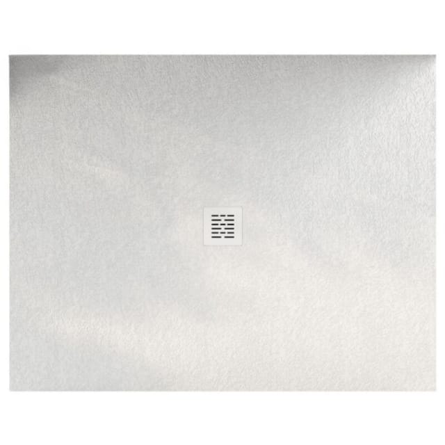 Stano. - Extra flache Duschwanne centro Schieferoptik WEIß 110x130 cm Auslaufschutz in Farbe
