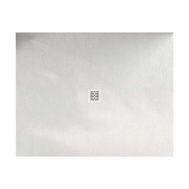 Extra flache Duschwanne centro Schieferoptik WEIß 120x150 cm Auslaufschutz in Farbe