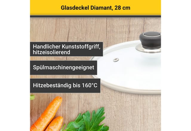Glasdeckel 'Diamant' 28 cm