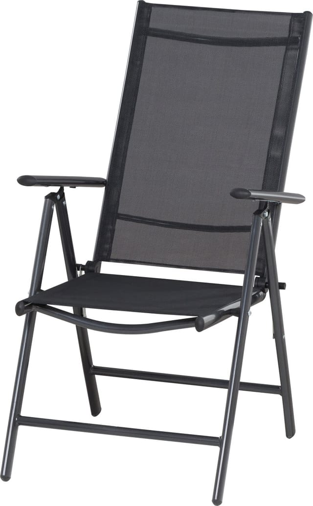 Siena Garden - Saturn Klappsessel Gestell Aluminium anthrazit, Fläche Textilbezug schwarz
