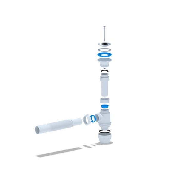 Belvit - Siphon Flex für Waschtisch/Waschbecken Flaschensiphon Ablaufgarnitur 1 1/4' 40ø