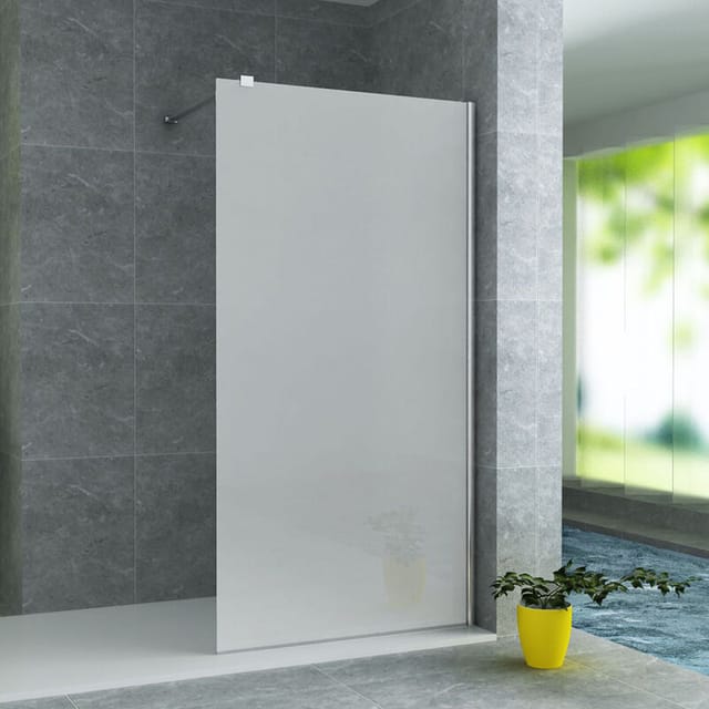 Aloni - Duschabtrennung Walk- In Duschwand Milchglas 8 mm (BxH) 1200 x 2000 mm