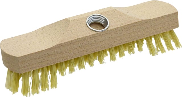 Schrubber Holz 22 cm mit Gewinde und mit Bart Reinigungsbürste - Coronet