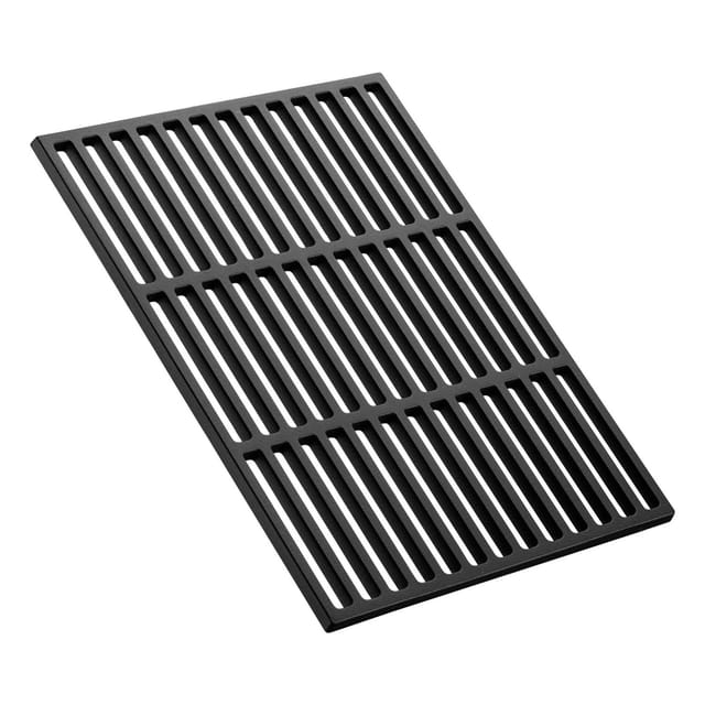 Wiltec Gusseisen Grillrost 30 x 44,5 cm, Grillgitter für Holzkohlegrill & Gasgrill, Gussgrillrost für BBQ, Grilleinsatz matt emailliert eckig