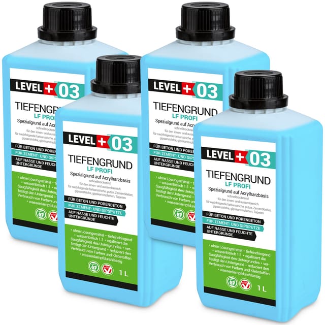 LEVEL+ Tiefengrund LF Gipsputz Grundierung Innen Außen L+03 - 4L