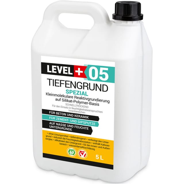 Level+ Tiefengrund Spezial mit Kaliwasserglas Silikat L+05 - 5L