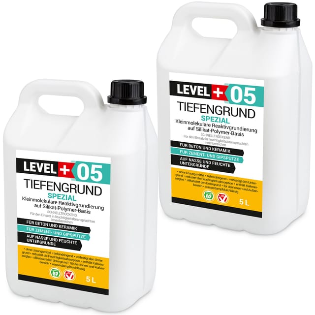 Level+ Tiefengrund Spezial mit Kaliwasserglas Silikat L+05 - 10L