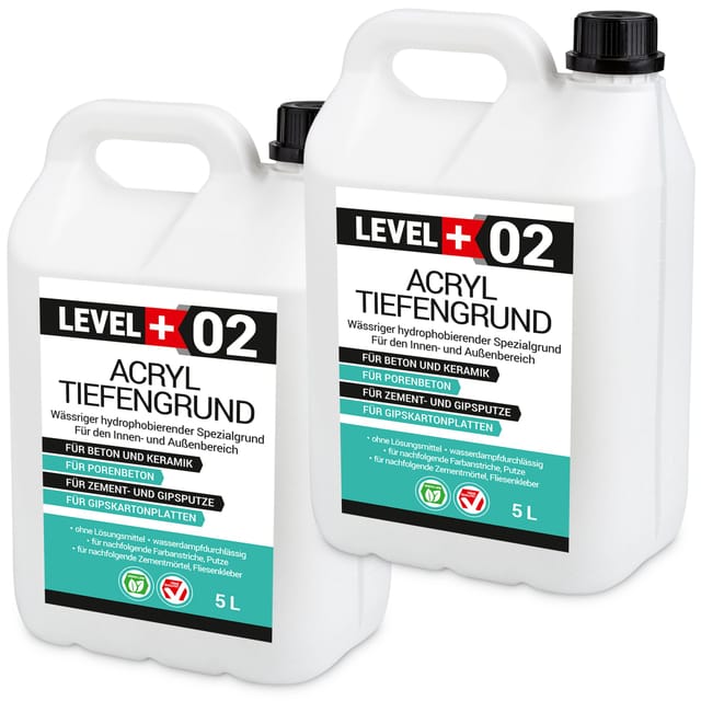 Level+ - level+ Acryl Tiefengrund Grundierung Zement Gipsputz L+02 - 10L