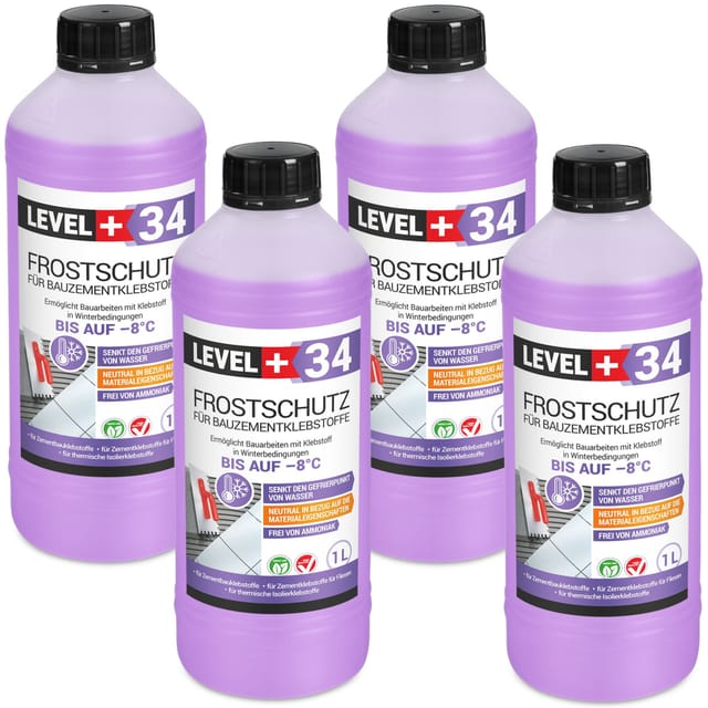Level+ - level+ Frostschutz für Bauzementklebstoffe Zementkleber Fliesenkleber L+34 - 4L