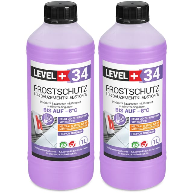 Level+ - level+ Frostschutz für Bauzementklebstoffe Zementkleber Fliesenkleber L+34 - 2L