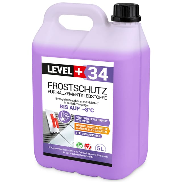 Level+ - level+ Frostschutz für Bauzementklebstoffe Zementkleber Fliesenkleber L+34 - 5L