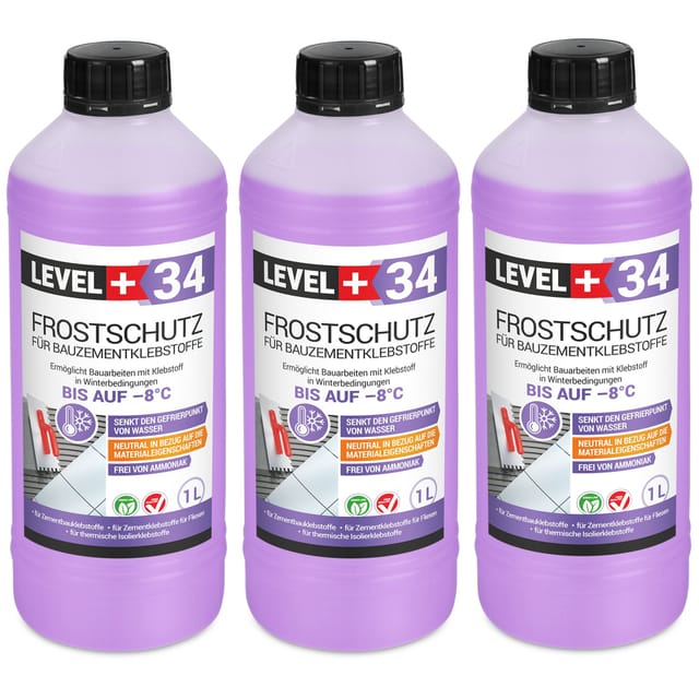 Level+ - level+ Frostschutz für Bauzementklebstoffe Zementkleber Fliesenkleber L+34 - 3L
