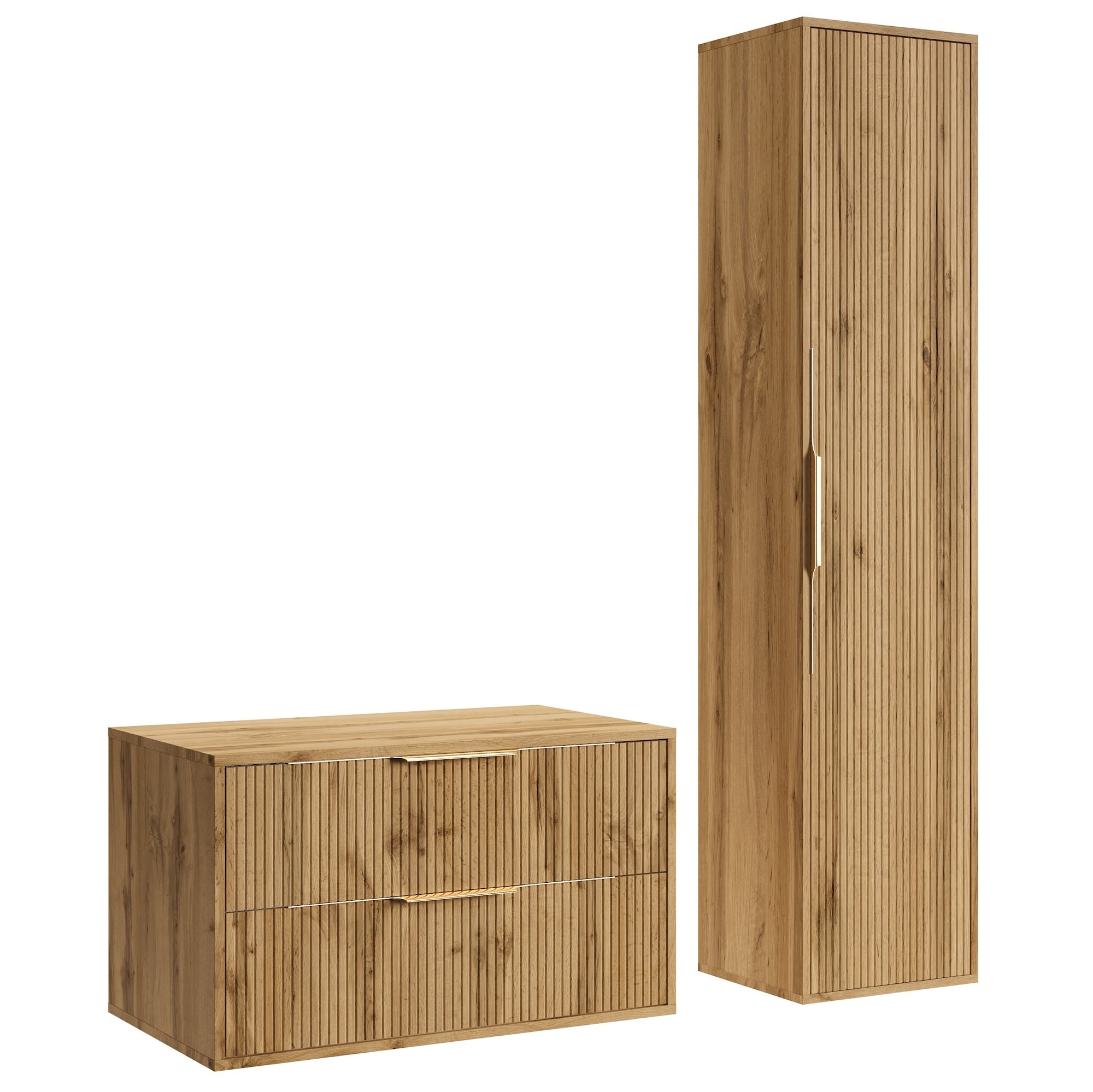 Badplaats Waschtischunterschrank Rimini 80 Cm Mit Hochschrank –