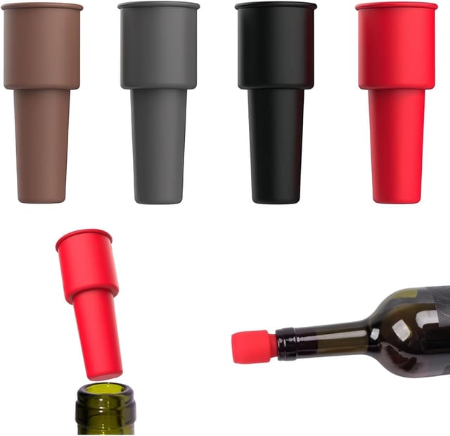 Ahlsen 12er-Pack mehrfarbige Weinflaschenverschlüsse, Champagnerflaschenverschlüsse, Silikonflaschenverschlüsse, Champagnerverschlüsse,