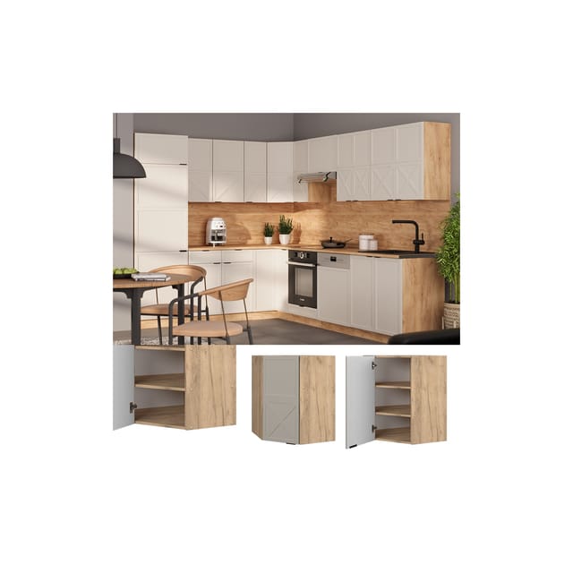 Eckhängeschrank Fame-Line, GrauBeige, 57 cm, Vicco