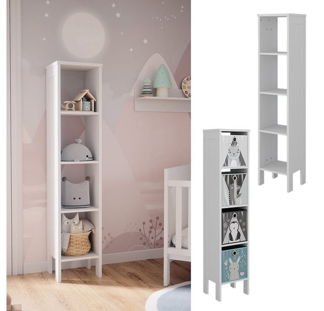 Kinderregal Ajaton, Weiß, 35.2 x 159.5 cm Vitalispa