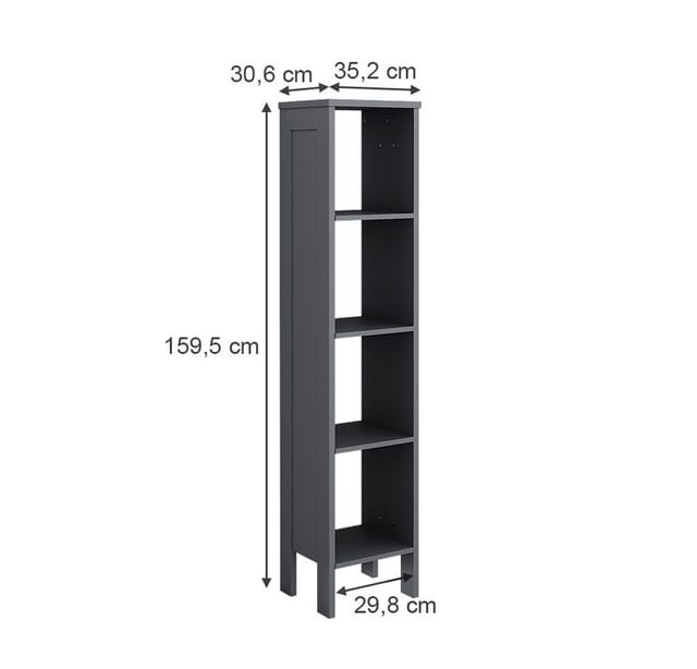 Kinderregal Ajaton, Grau, 35.2 x 159.5 cm Vitalispa