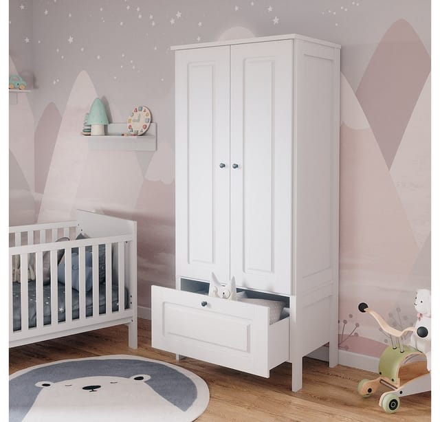 Vitalispa - Kinderkleiderschrank Ajaton, Weiß, 83.3 x 187 cm