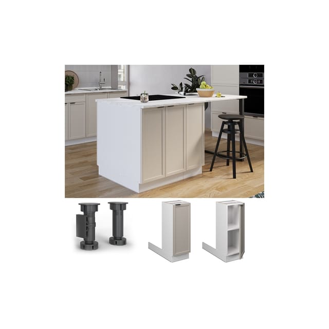 Vicco - Kücheninsel Fame-Line, GrauBeige, 30 cm ohne Arbeitsplatte