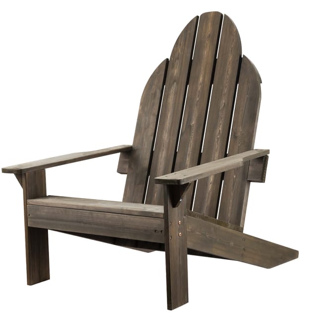 Wiltec Massivholz Adirondack Gartenstuhl 89 x 72 x 92,5 cm, Gartenstuhl aus Holz bis 160 kg, ergonomischer Gartensessel aus Kiefer, Gartenmöbel