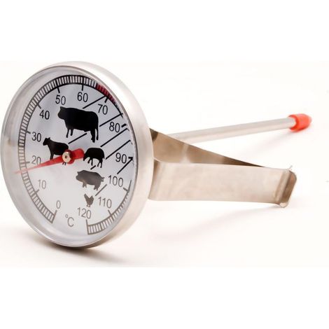 Lan Hitzebeständiges Analogthermometer Zum Kochen, Braten, Grillen, Räuchern, Als Topfständer, Für Den Grill Und Den Drehspieß, 0 °c - 120 °c