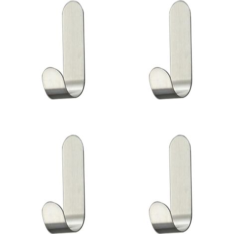 Lan 4-teiliges Set Selbstklebender Edelstahlhaken, Geeignet Für Handtücher, Schlüssel, Haushalt, Küche Und Bad, Rostfrei Und Wasserdicht