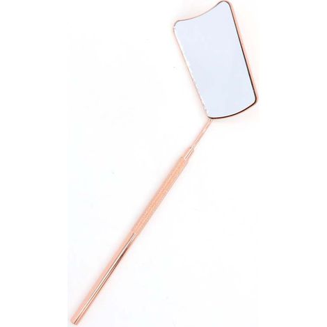 Lan Abnehmbarer Wimpernspiegel Aus Edelstahl, Make-up-zubehör Für Wimpernverlängerungen, Multifunktionsspiegel Mit Langem Griff, Vergrößerungsglas, Kontrollspiegel (roségold)
