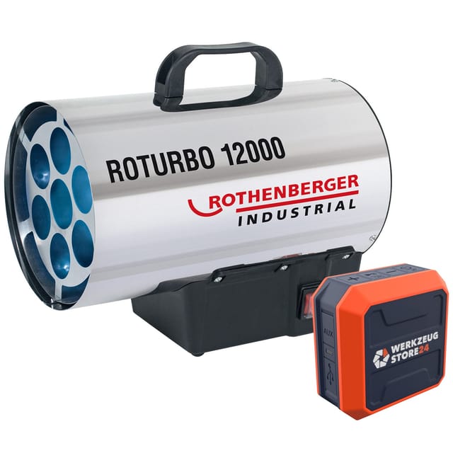 Rothenberger Industrial - Heizkanone roturbo 12000 mit Piezo inkl. Bluetooth Lautsprecher - 1500000050