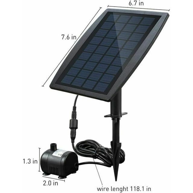 [NEUWERTIG] Bürstenlose Solar-Teichwasserpumpe, ideal für Springbrunnen, mit 9 V 2,5 W Solarpanel mit einer Durchflussrate von 200 l/h.-INHHUB