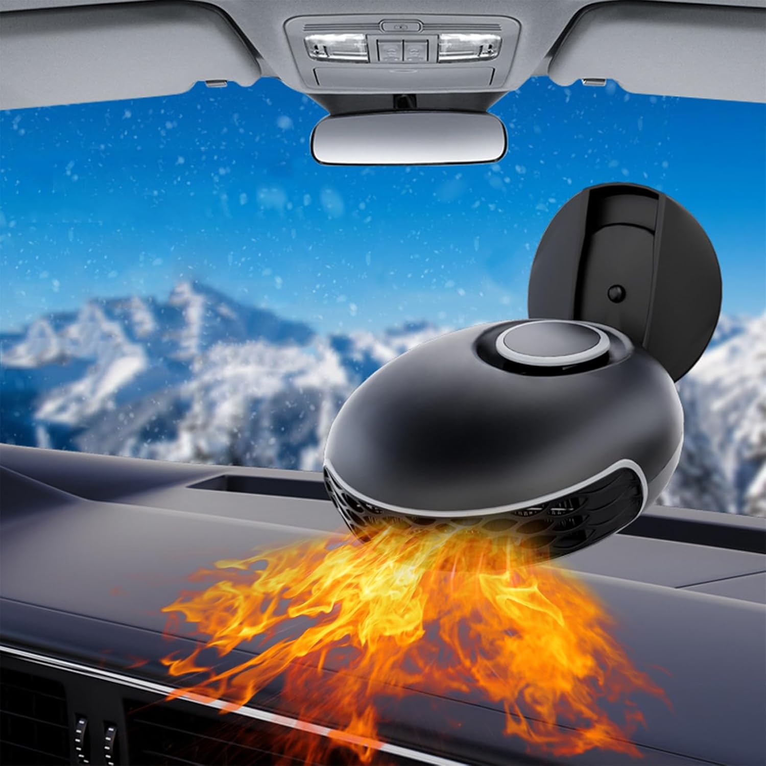 Autoheizung eohmak 12 v 150 w Tragbarer Auto-Heizlüfter 2 in 1 360-Grad-Kühlung Heizung Auto-Windschutzscheiben-Defroster Antibeschlag-Heizungen fürs