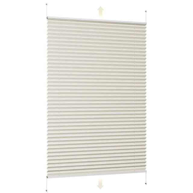 Plissee Klemmfix ohne Bohren Faltrollo Fenster Tür Verspannt Plisseerollo Rollo, Beige, 55x100cm - Sekey