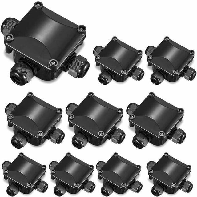 Dolaso - Abzweigdose, 10 Stück Abzweigdose, wasserdichter 3-Wege-Stecker IP66, wasserdicht für den Außenbereich, für Kabeldurchmesser 4–15 mm H174