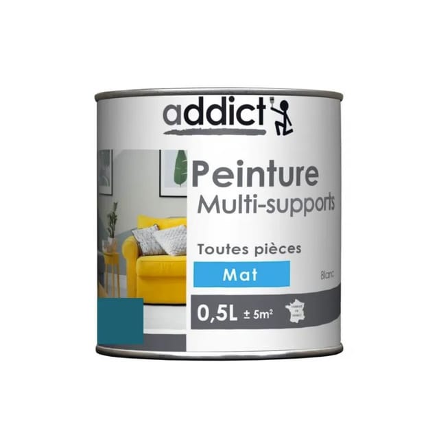 Acrylfarbe für verschiedene Untergründe, Petrolblau matt, 0,5 Liter.