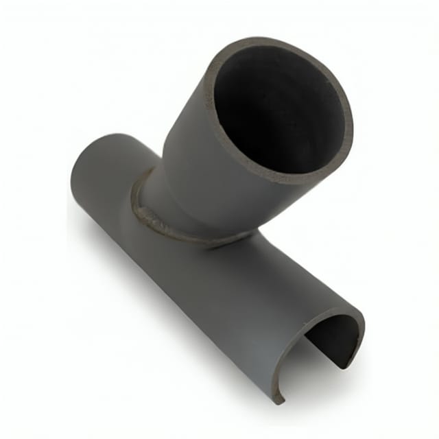 PVC-Abzweigsattel 40x40 mm mit 45 Grad, 15 cm lang.