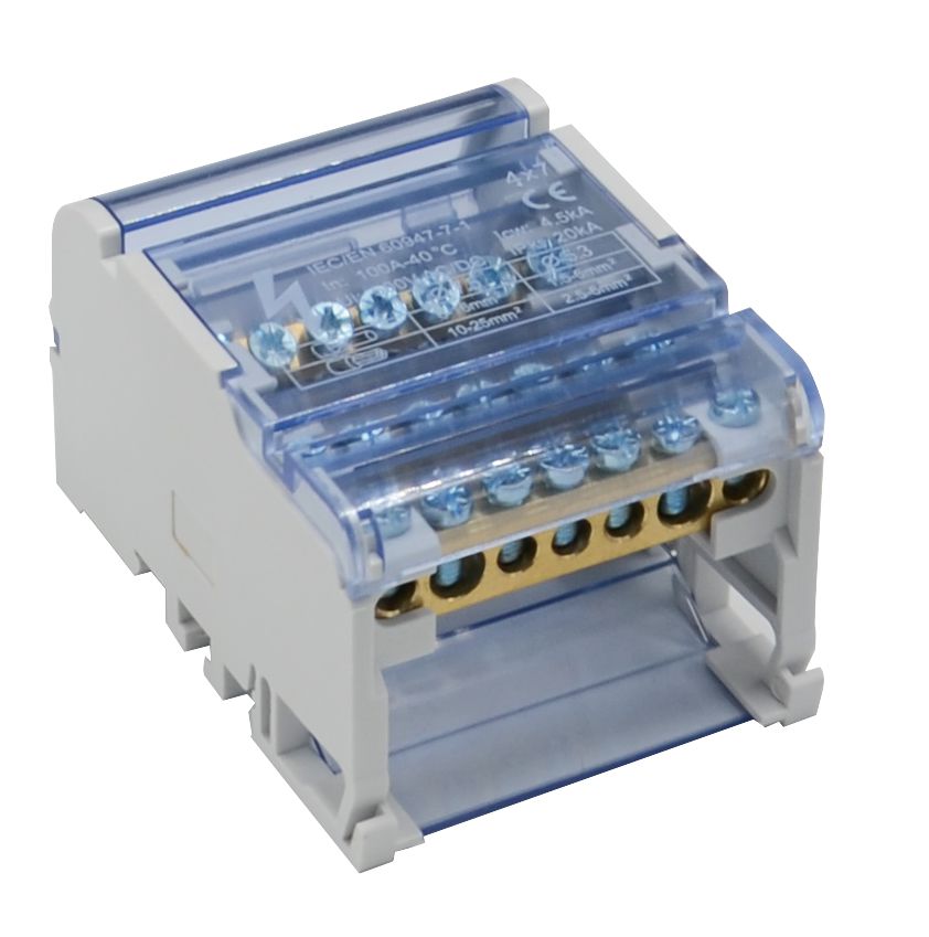 Ettroit 4-poliger Modulverteiler (4x7 Ausgänge) 28 Löcher 125a Für Schalttafel - Db1200407