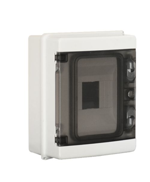 Ettroit 5-modul Ip65 Wand-wasserschutz-schalttafel, Ral 7035 Grau, Mit Getönter Transparenter Tür - Db120905