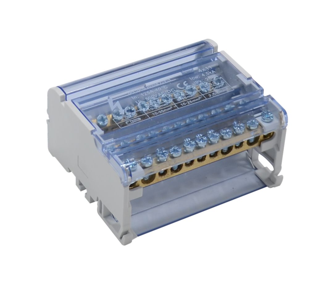 Ettroit Modularer Verteiler 4-polig 11x4 Ausgänge (44 Löcher) 125a Für Schalttafel - Db1200411