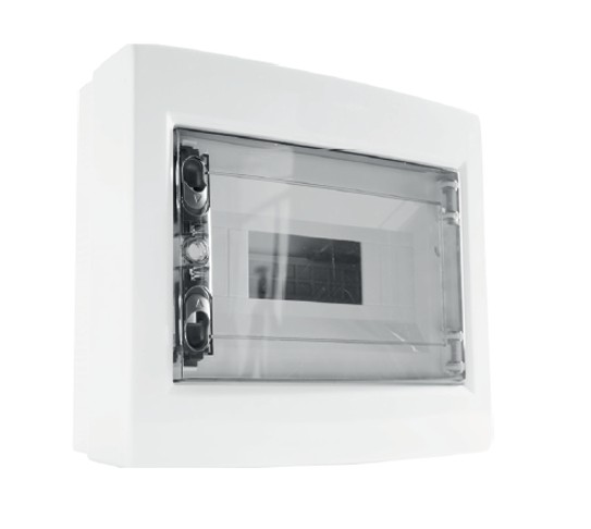 Ettroit 8-modul-wandverteiler Ip40, Ral 7030 Grau, Mit Getönter Transparenter Tür - Db130908