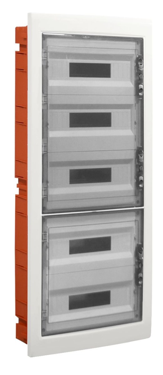Ettroit 90-modul Ip40 Unterputz-elektroverteiler Mit Transparenter, Rauchgrauer Tür Ral 7030 - Db110990