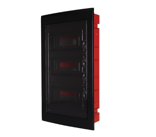 Ettroit 36-modul Ip40 Unterputz-elektroverteiler, Schwarz Mit Getönter Transparenter Tür - Db110936b