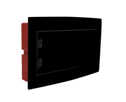 Ettroit 8-modul Ip40 Unterputz-elektroverteiler, Schwarz Mit Transparenter Rauchglastür - Db110908b
