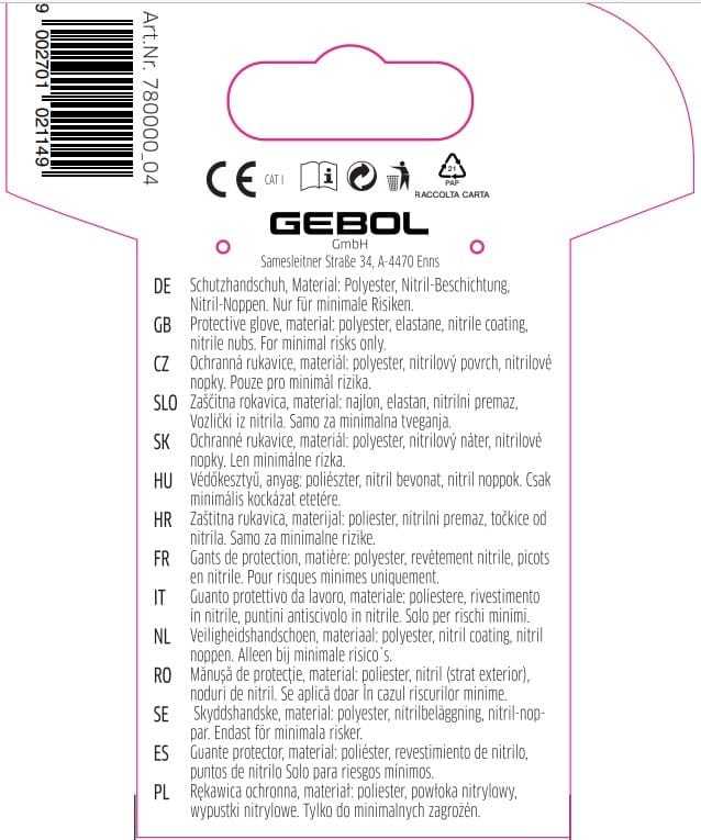 Handschuh Bellis Arbeitshandschuhe - Gebol