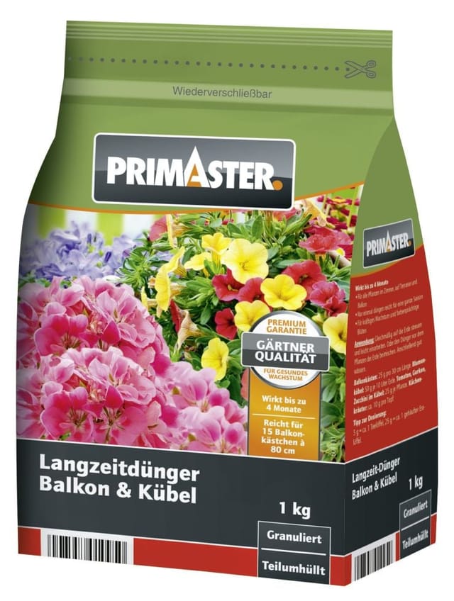 Primaster - Langzeitdünger Balkon und Kübelpflanzen 1 kg Dünger