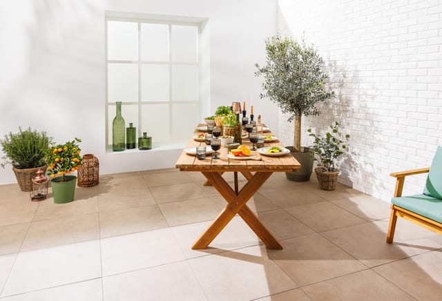 Primaster - Gartentisch Manila Holz 220 x 90 x 75 cm